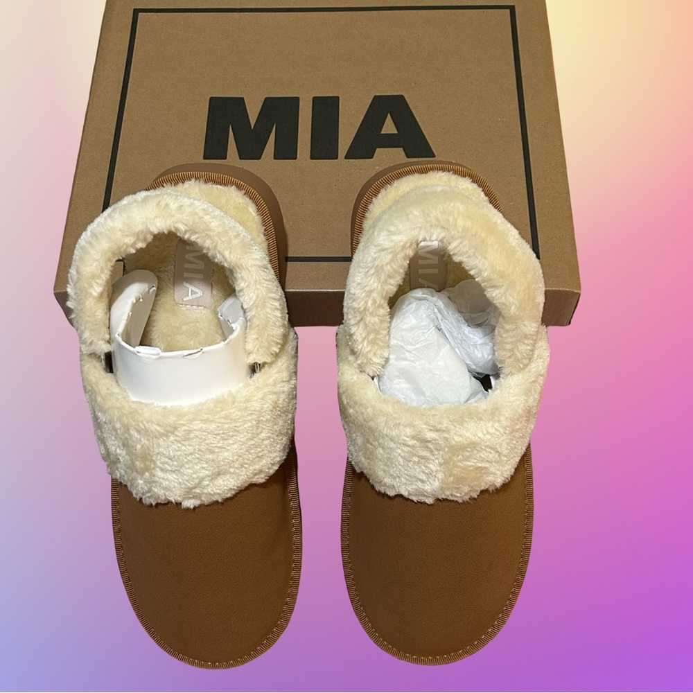 NWT!MIA SLIP ON/REMOVABLE BACK STRAP, CUSHION FOOTBED CLOG W/SHEARLING,SZ 10